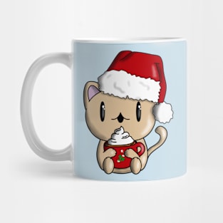 Christmas Cat Cocoa Chocolate Cute Winter Santa Manga Glühwein Mug